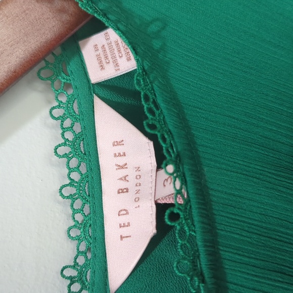 Ted Baker Green Lace Peplum Blouse Top - Picture 7 of 9